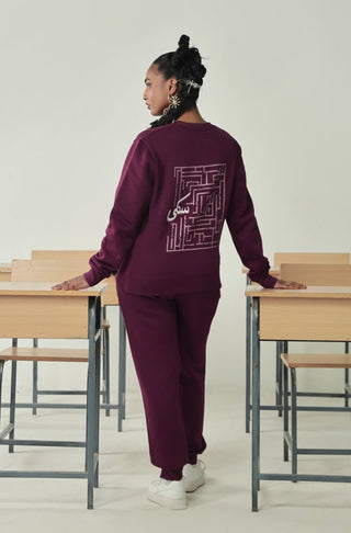 Shop Manto, Pakistan's Most Comfy Ready to Wear Unisex Triple Layered Premium Fleece Very Plum Sanki Sweatshirt