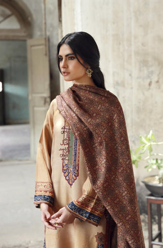 Shopmanto, wear manto, manto clothing brand, manto pakistan, ladies clothing brand, urdu calligraphy clothing, wear manto women ladies jacquard co-ord, manto two piece printed coord shades of sand dasht coord set for women, dasht collection