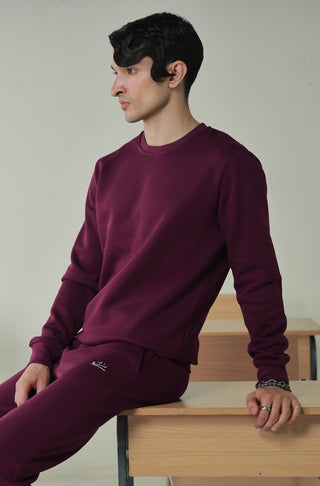 Shop Manto, Pakistan's Most Comfy Ready to Wear Unisex Triple Layered Premium Fleece Very Plum Sanki Sweatshirt