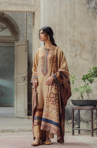 Shopmanto, wear manto, manto clothing brand, manto pakistan, ladies clothing brand, urdu calligraphy clothing, wear manto women ladies jacquard co-ord, manto two piece printed coord shades of sand dasht coord set for women, dasht collection