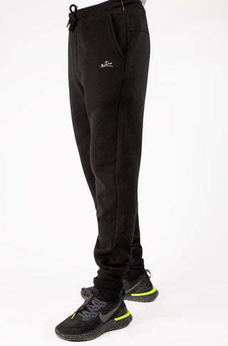 Manto Unisex Triple Layer Premium Fleece Raven Black Jogger Pants with Drawstring & Manto Logo