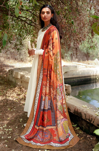 Manto Women's Stitched 1 Piece Cotton Silk Kahaani Odhni Illustrating the Story of Layla Majnu