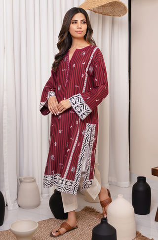 Shopmanto, wear manto clothing brand, manto pakistan, ladies clothing brand, wear manto women ladies one piece summer lawn maroon shatranj straight kurta with urdu calligraphy