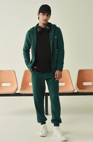 Manto, Pakistan's Most Comfy Ready to Wear Unisex Triple Layered Premium Fleece Evergreen Zipper Hoodie with Urdu Manto Logo & Hood Paired with Evergreen Jogger Pants