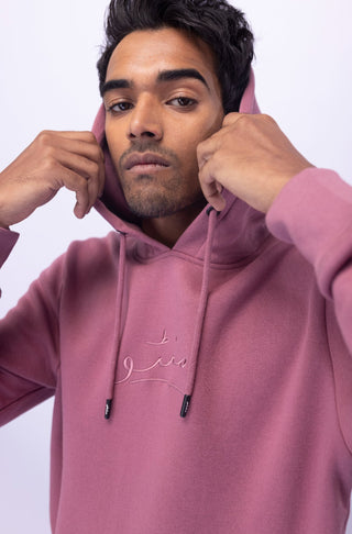 Manto Unisex Triple Layer Premium Fleece Mauve Pink Pullover Sweatshirt Hoodie with Manto Logo