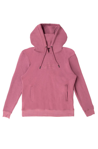 Manto Unisex Triple Layer Premium Fleece Mauve Pink Pullover Sweatshirt Hoodie with Manto Logo