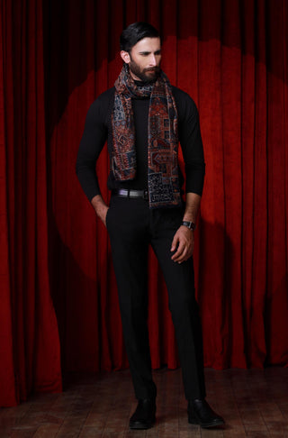 Mens Shot of Manto's Qala Velvet Stole for Men and Women, part of Mehfil by Manto Festivewear.