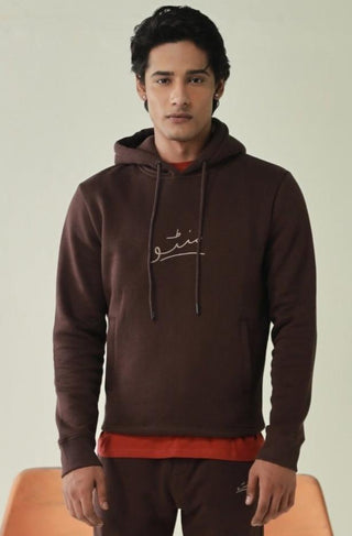 Manto, Pakistan's Most Comfy Ready to Wear Unisex Triple Layered Premium Fleece Coffee Bean Pullover Hoodie with Urdu Manto Logo & Hood Paired with Coffee Bean Jogger Pants