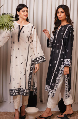 Shopmanto, wear manto clothing brand, manto pakistan, ladies clothing brand, wear manto women ladies one piece summer lawn black shatranj straight kurta with urdu calligraphy