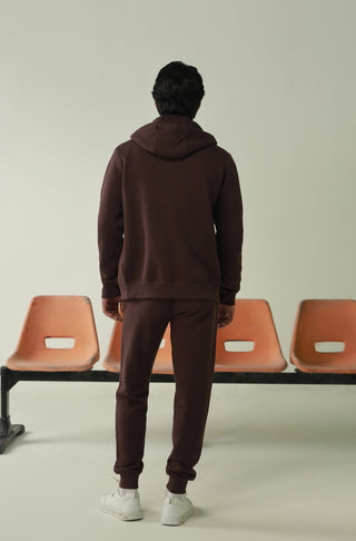 Manto, Pakistan's Most Comfy Ready to Wear Unisex Triple Layered Premium Fleece Coffee Bean Zipper Hoodie with Urdu Manto Logo & Hood Paired with Coffee Bean Jogger Pants