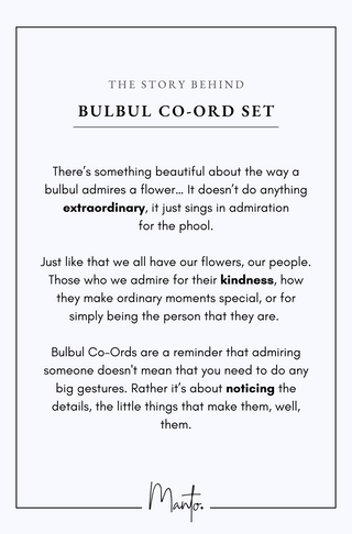 Design Philosophy for Bulbul Co-Ord