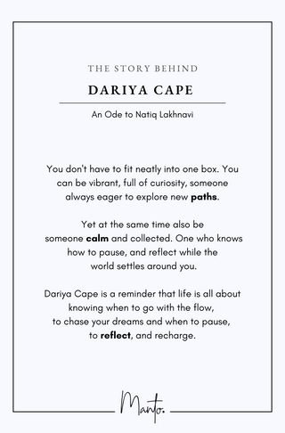 Dariya Cape - Beige & Blue