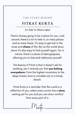 Fitrat Kurta - Rust & Indigo