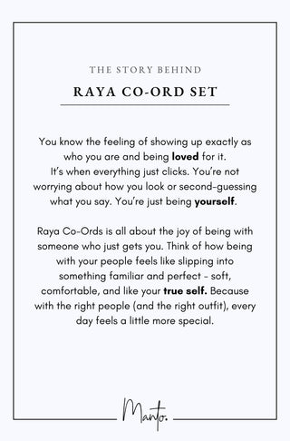 Design Philosophy of Raya Co-Ord Set