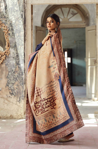 Shop manto, wear manto pakistani clothing brand ready to wear shades of sand dasht unisex shawl with urdu poetry featuring poetry by Allama Iqbal