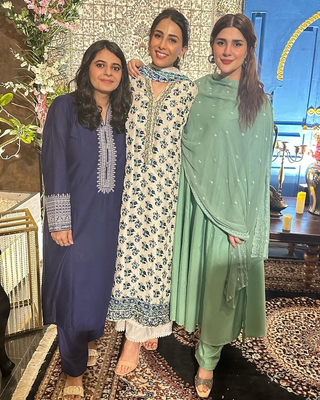 Kubra Khan wearing Manto's Sage Green Jahaan Anarkali & Jahaan Embroidered Dupatta